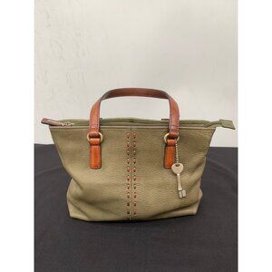 Fossil Keyper Green Brown Leather Shoulder Bag Missing Crossbody Strap